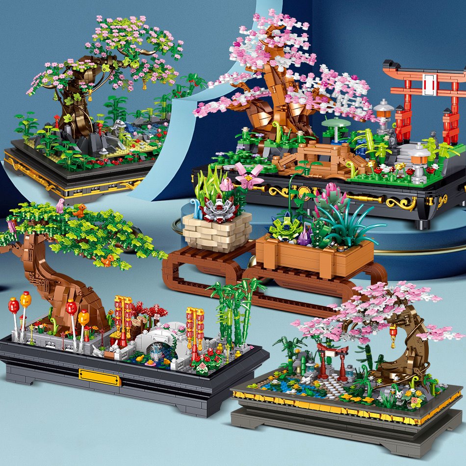 Brehn | Bonsai Sakura Schrein Ansichtsgebäude Nano Sets Kollektion