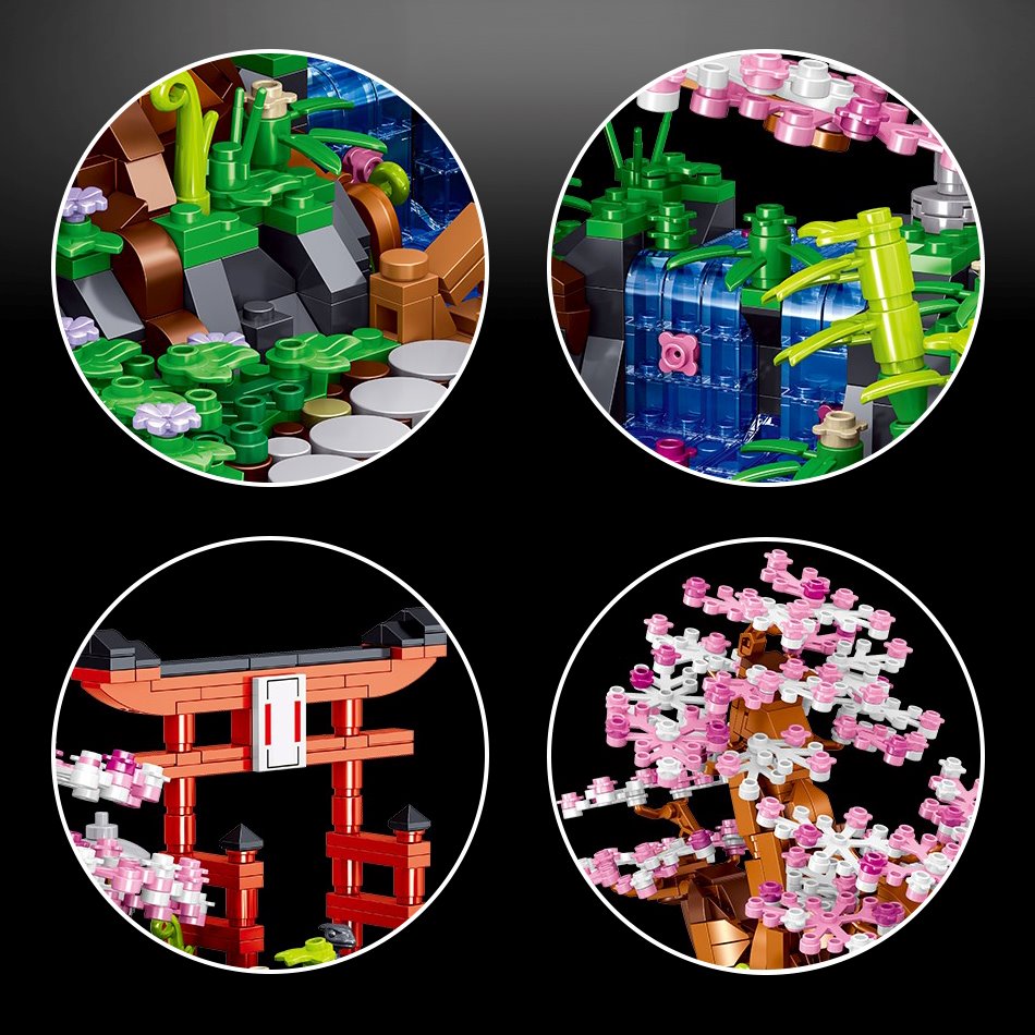 Brehn | Bonsai Sakura Schrein Ansichtsgebäude Nano Sets Kollektion