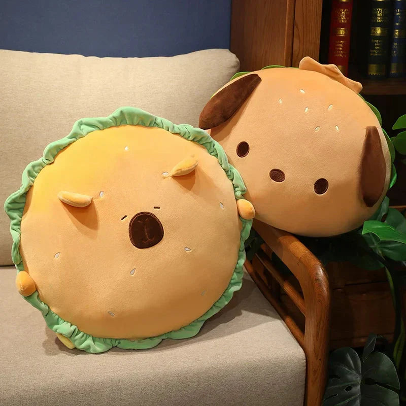 Brehn | Capybara & Dog Hamburger Plüschkissen