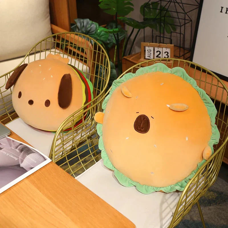 Brehn | Capybara & Dog Hamburger Plüschkissen