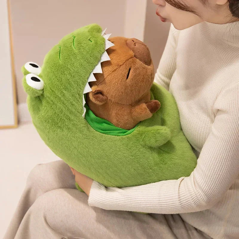Brehn | Capybara Grünes Dinosaurier Outfit Plüschfigur