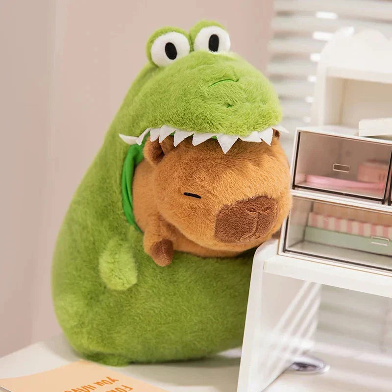 Brehn | Capybara Grünes Dinosaurier Outfit Plüschfigur