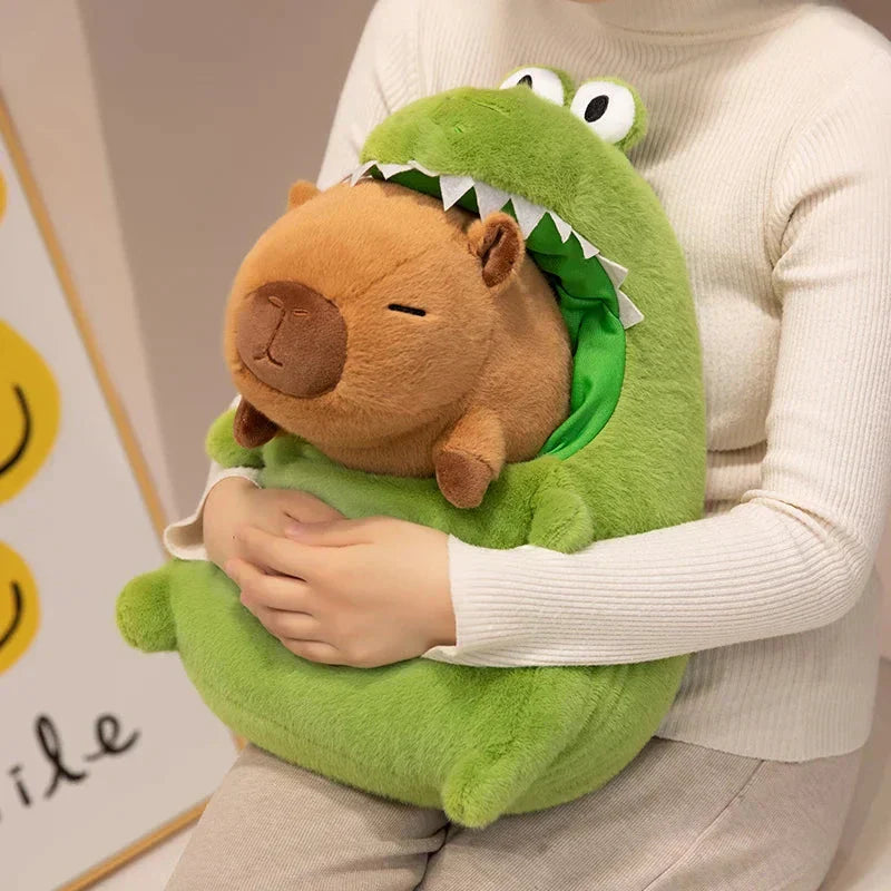 Brehn | Capybara Grünes Dinosaurier Outfit Plüschfigur