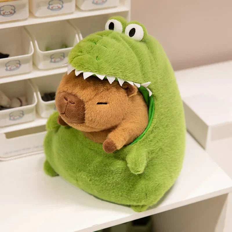 Brehn | Capybara Grünes Dinosaurier Outfit Plüschfigur