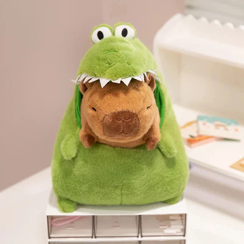 Brehn | Capybara Grünes Dinosaurier Outfit Plüschfigur
