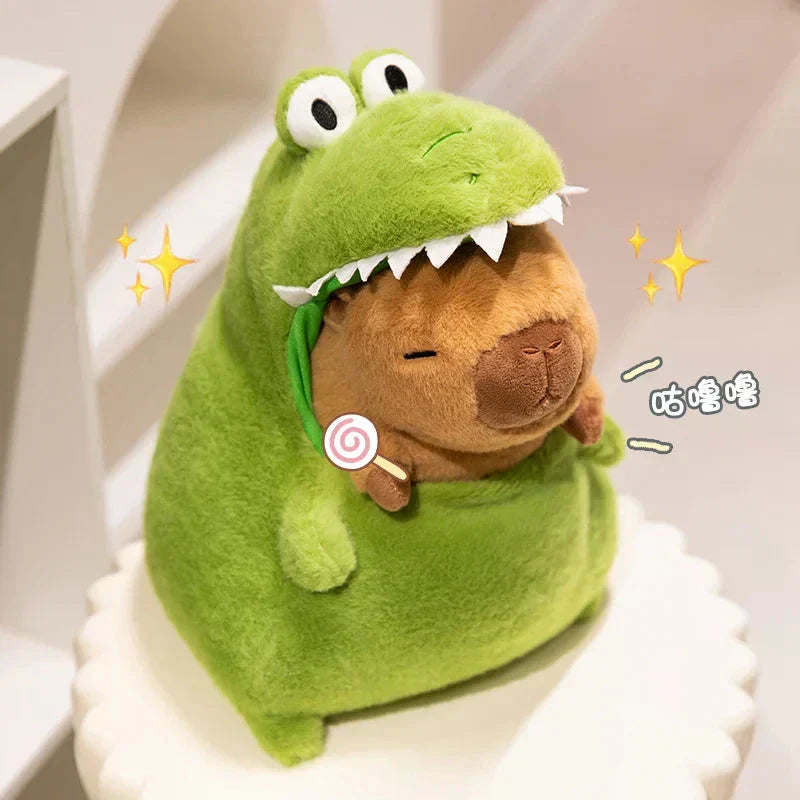 Brehn | Capybara Grünes Dinosaurier Outfit Plüschfigur