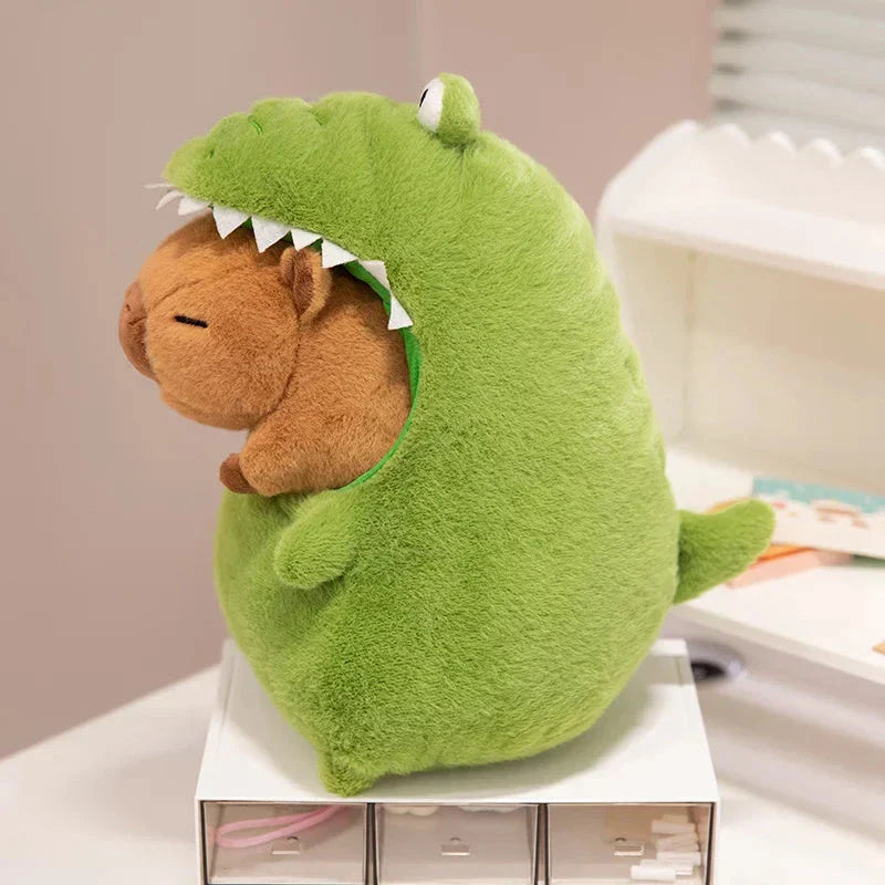 Brehn | Capybara Grünes Dinosaurier Outfit Plüschfigur