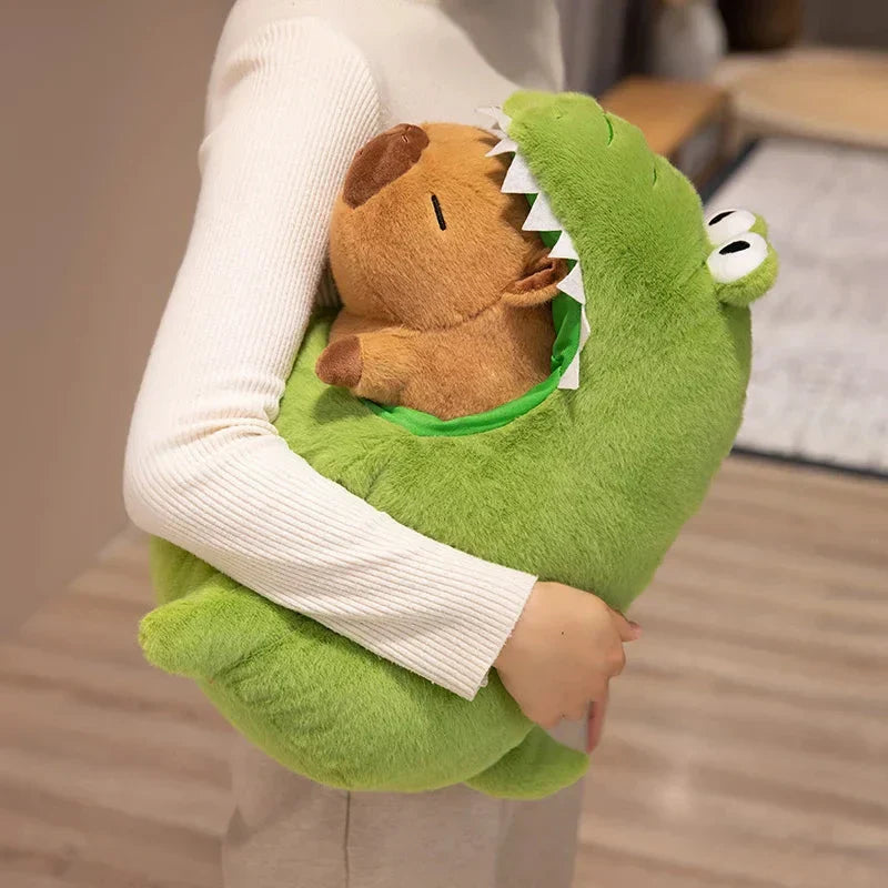 Brehn | Capybara Grünes Dinosaurier Outfit Plüschfigur