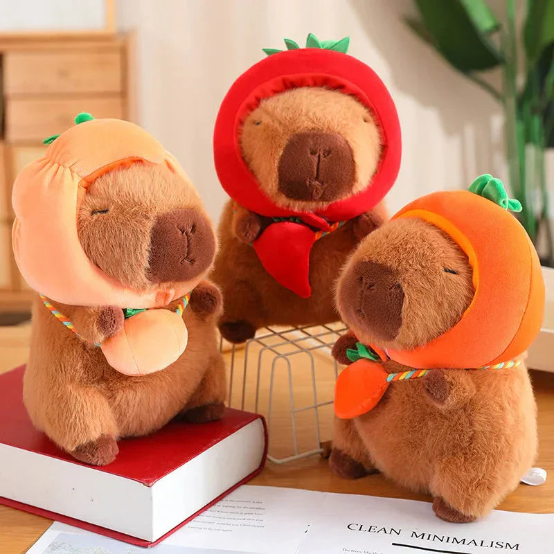 Brehn | Capybara mit Gemüse Hüten Plüschspielzeug