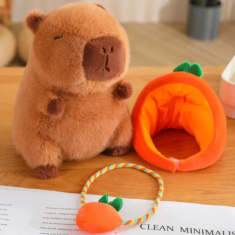 Brehn | Capybara mit Gemüse Hüten Plüschspielzeug