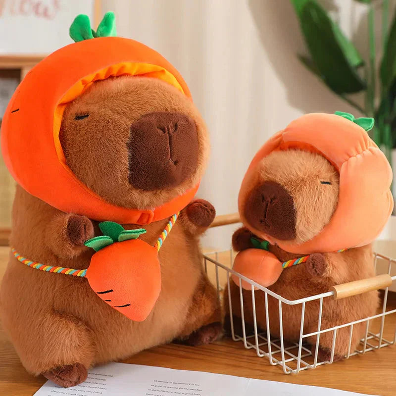 Brehn | Capybara mit Gemüse Hüten Plüschspielzeug