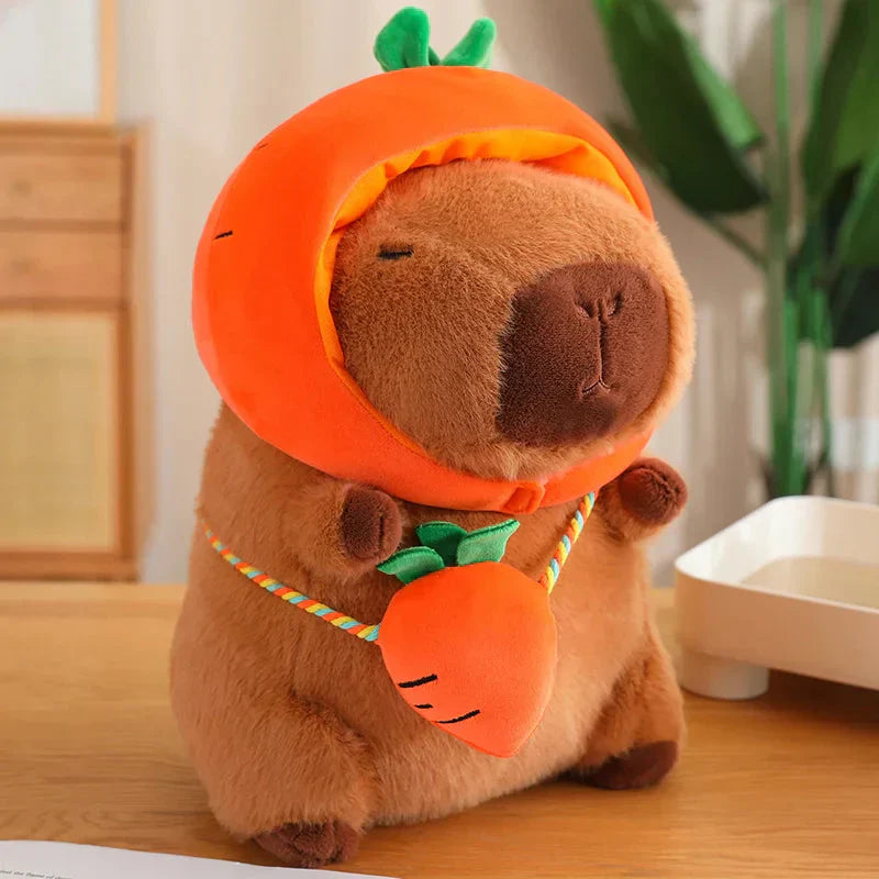 Brehn | Capybara mit Gemüse Hüten Plüschspielzeug