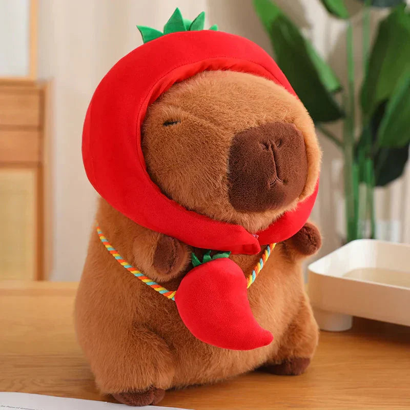 Brehn | Capybara mit Gemüse Hüten Plüschspielzeug