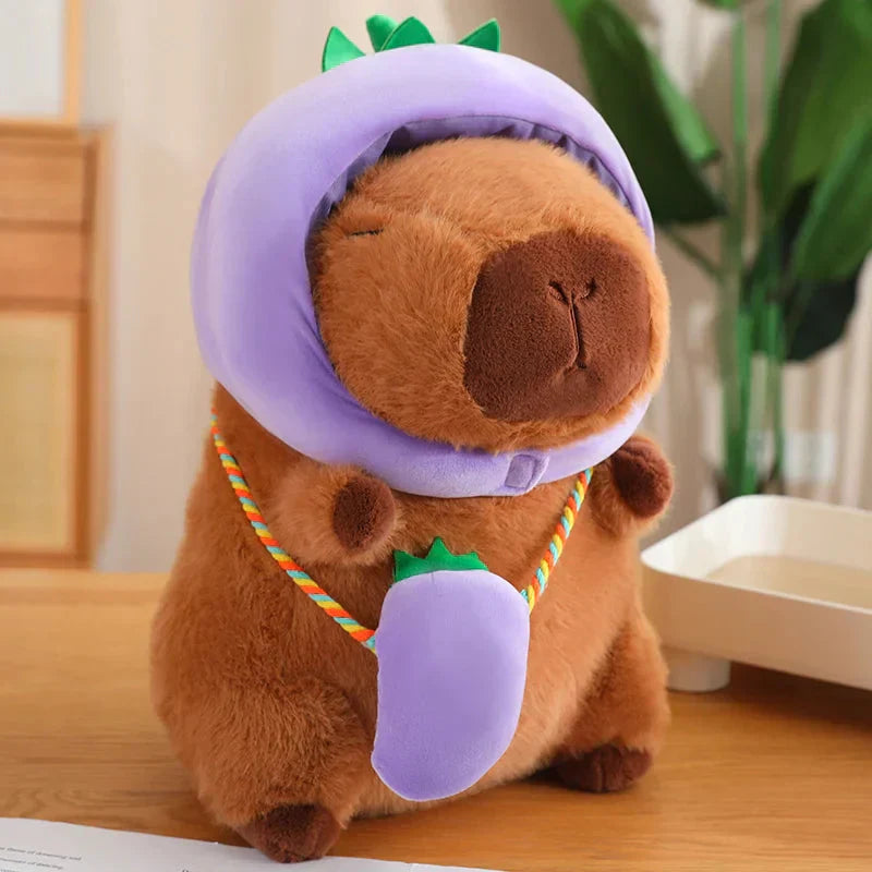 Brehn | Capybara mit Gemüse Hüten Plüschspielzeug