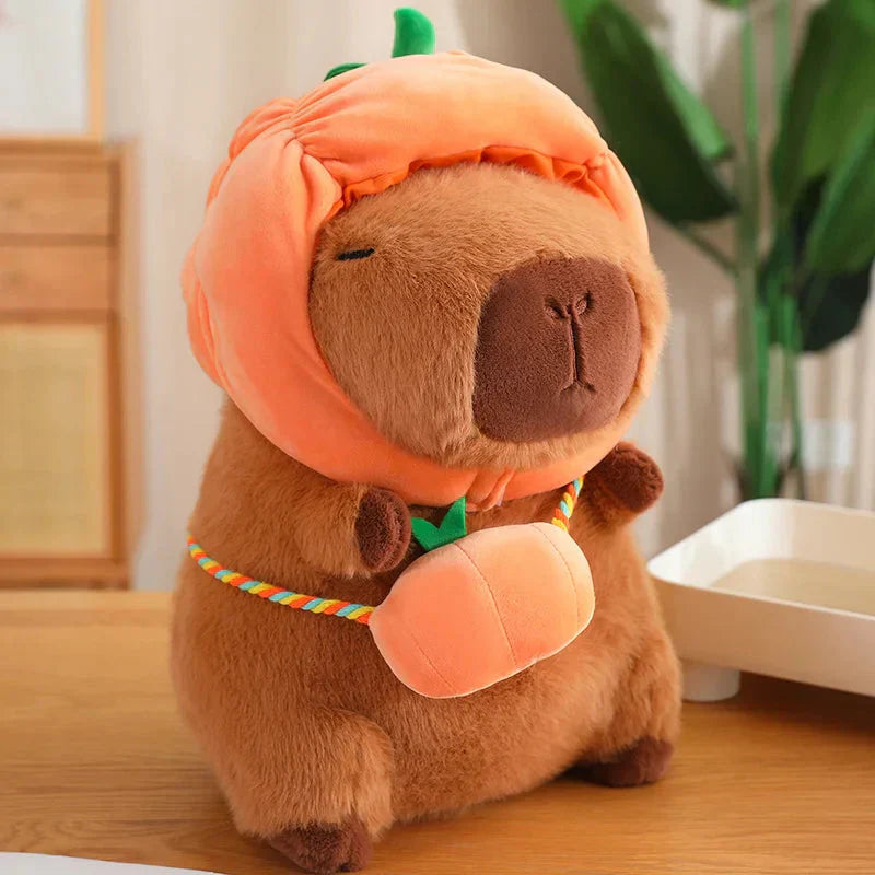 Brehn | Capybara mit Gemüse Hüten Plüschspielzeug