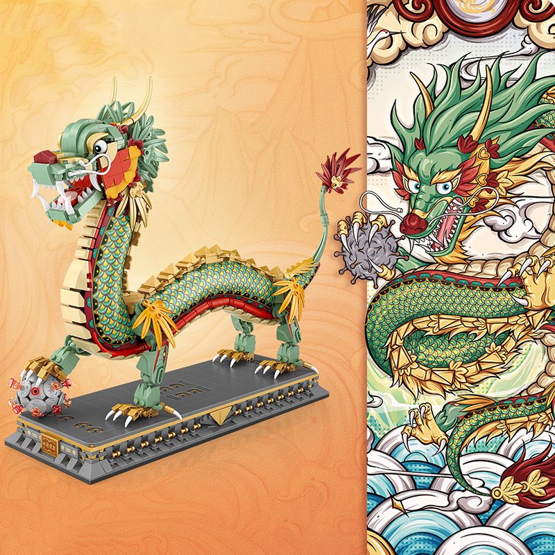 Brehn | Chinesischer Drachenstatue Nano Bauklötze
