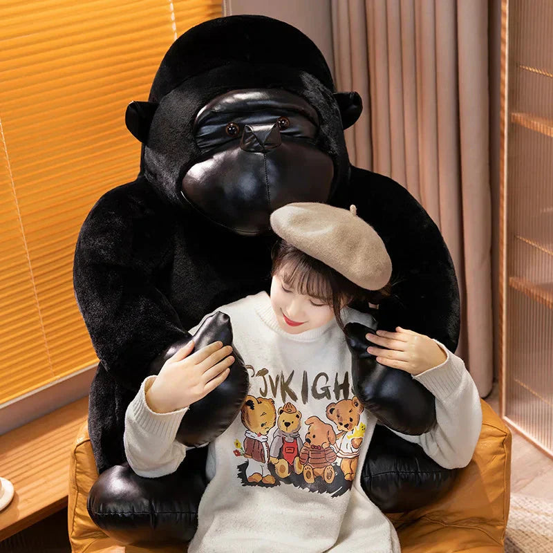 Brehn | Chunky Schwarz Silber Gorilla Affe Plüschtiere