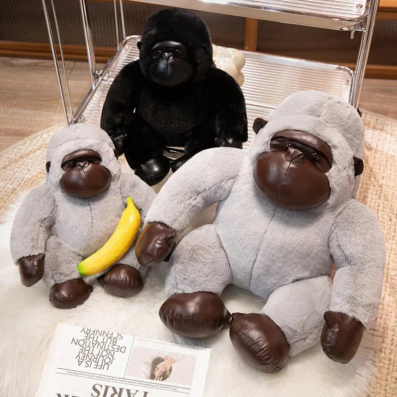 Brehn | Chunky Schwarz Silber Gorilla Affe Plüschtiere