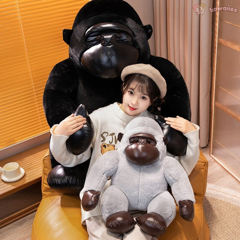 Brehn | Chunky Schwarz Silber Gorilla Affe Plüschtiere