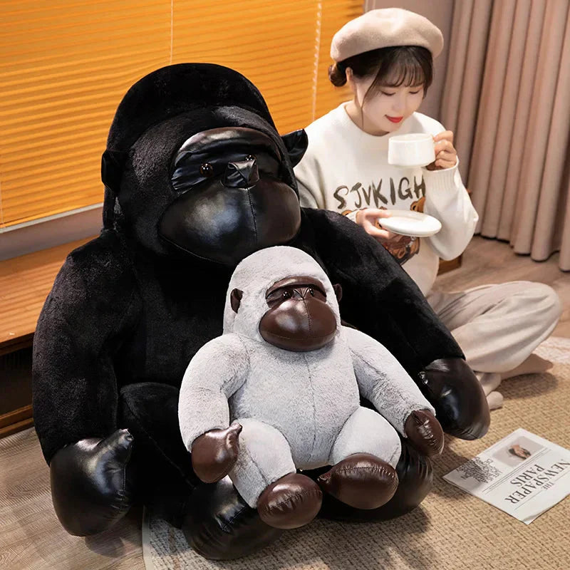 Brehn | Chunky Schwarz Silber Gorilla Affe Plüschtiere