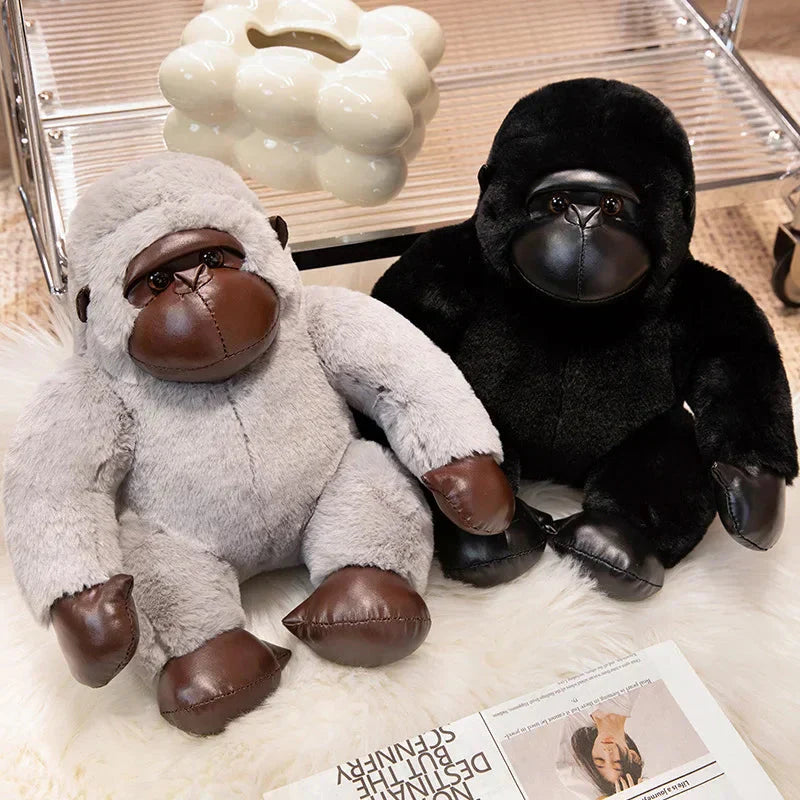 Brehn | Chunky Schwarz Silber Gorilla Affe Plüschtiere
