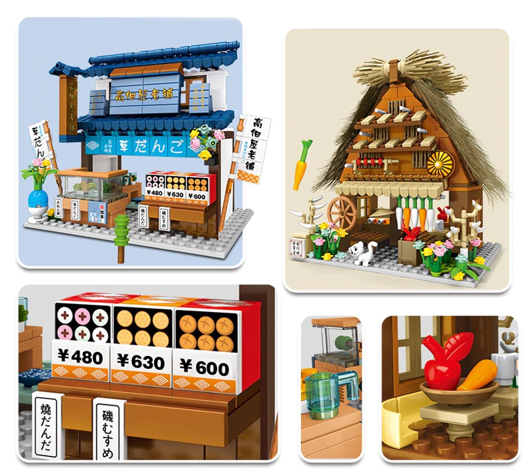 Brehn | Shirakawa-go Dori Street Japanische Geschäfte Bausätze - Begrenzter Lagerbestand