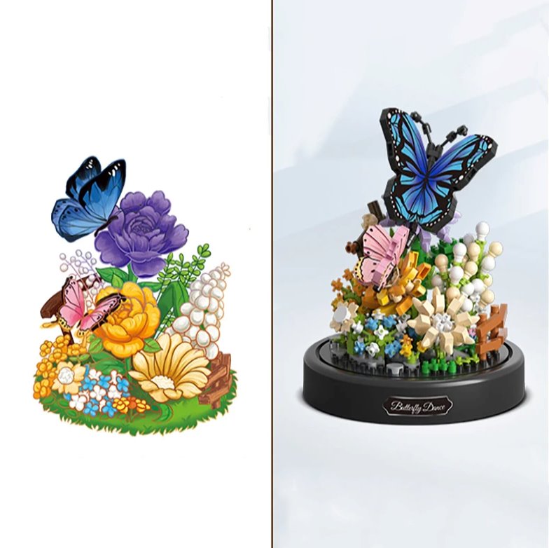 Brehn | Blumen Insekten Schmetterling Biene Nano Bausteine