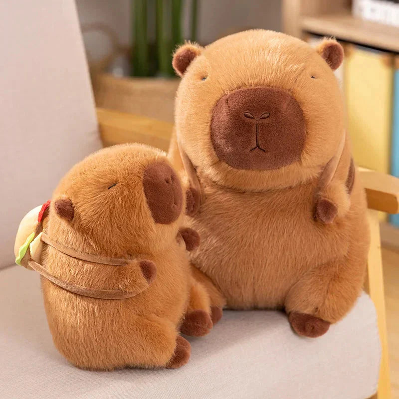 Brehn | Flauschige Capybara Burger Taschen Plüschtiere