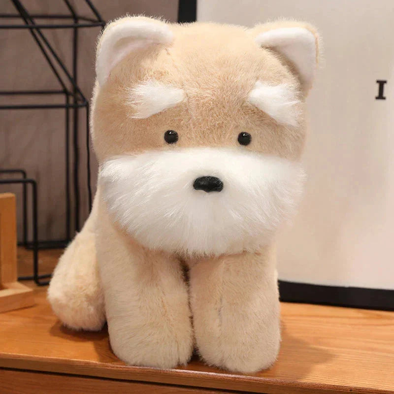 Brehn | Fluffy Grau Beige Schnauzer Hund Plüschspielzeug