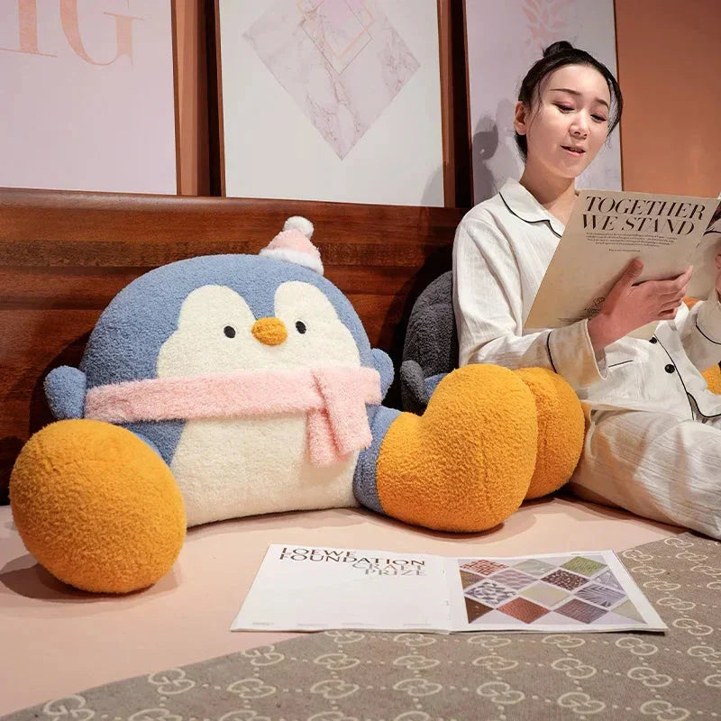 Brehn | Fluffiger Pinguin Rückenstützkissen Sitzkissen