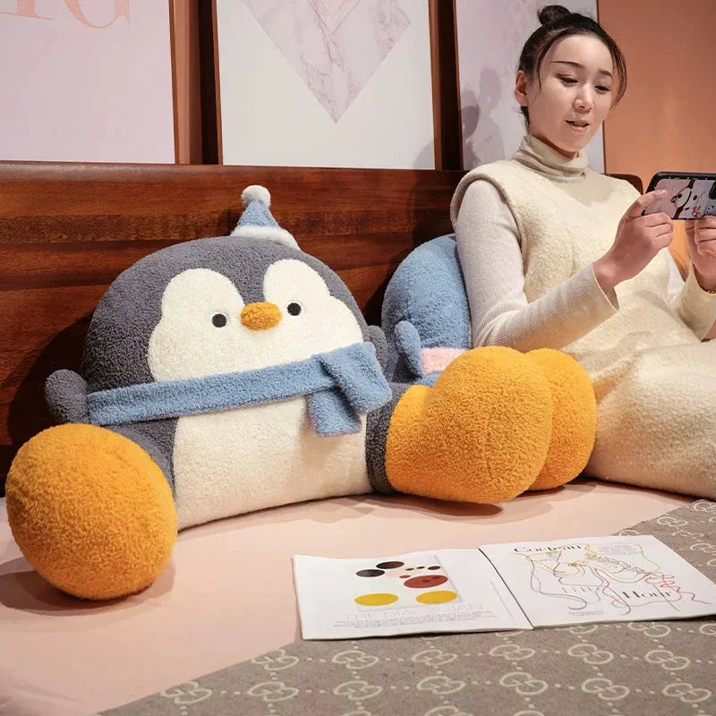 Brehn | Fluffiger Pinguin Rückenstützkissen Sitzkissen