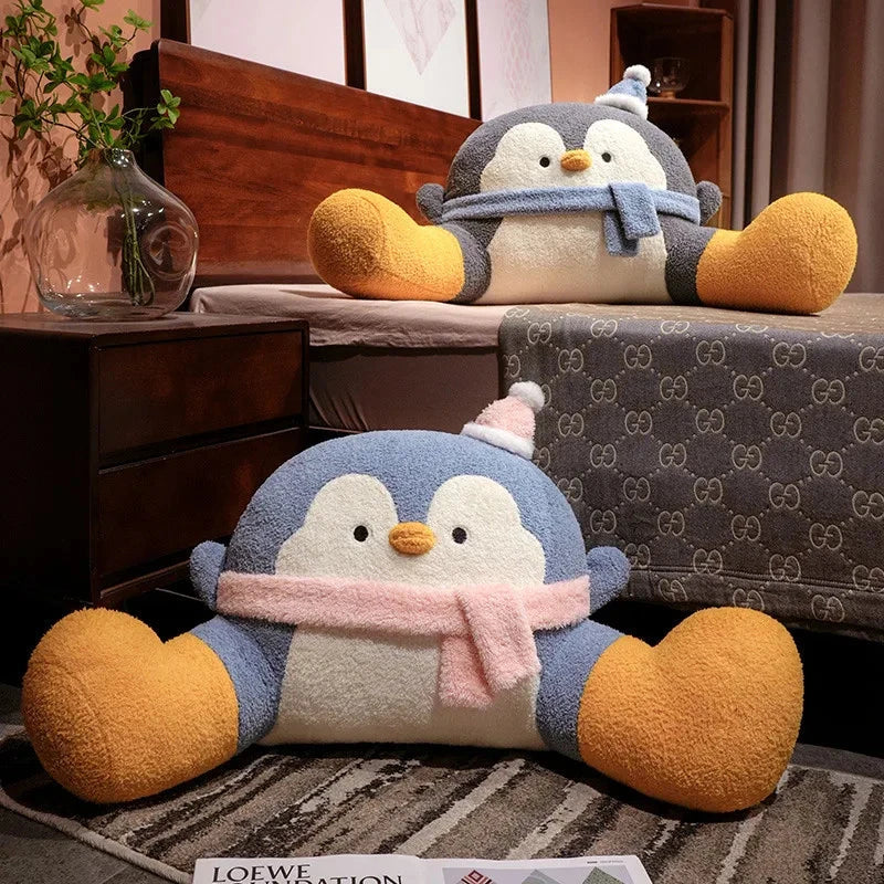 Brehn | Fluffiger Pinguin Rückenstützkissen Sitzkissen