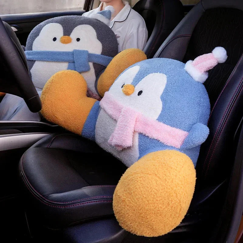 Brehn | Fluffiger Pinguin Rückenstützkissen Sitzkissen