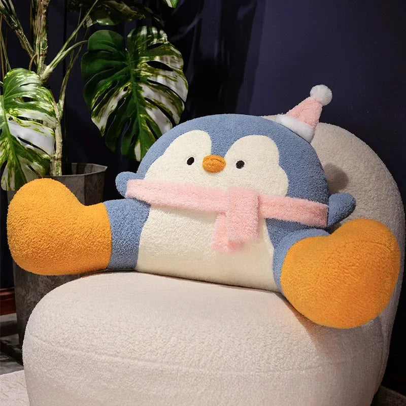 Brehn | Fluffiger Pinguin Rückenstützkissen Sitzkissen