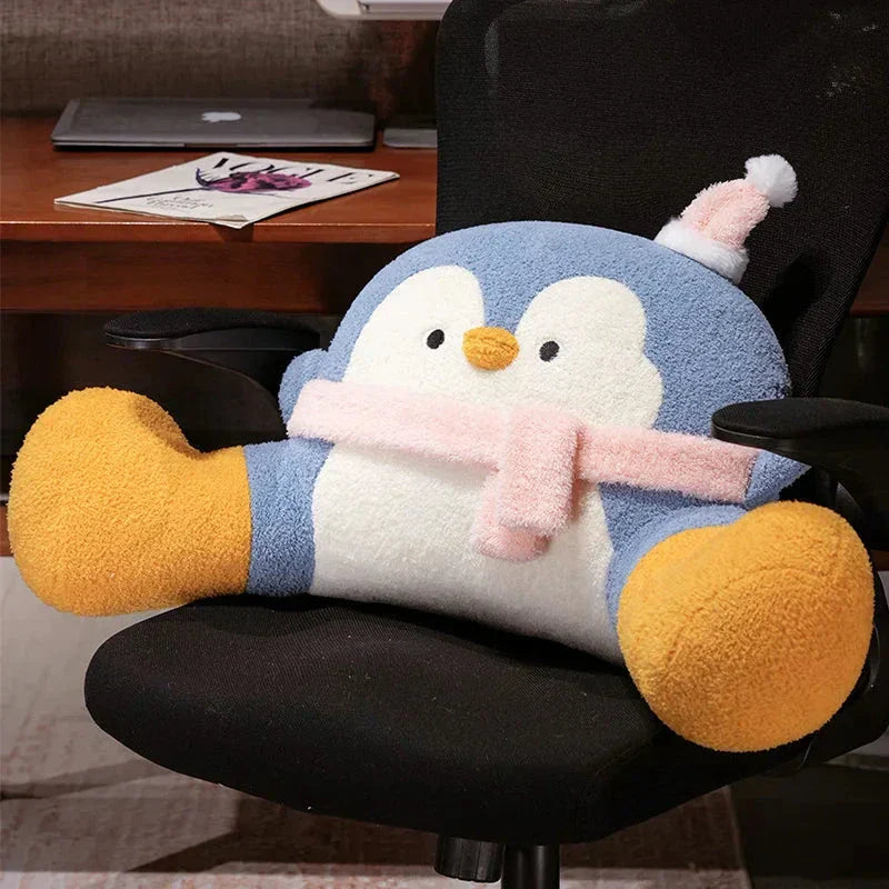 Brehn | Fluffiger Pinguin Rückenstützkissen Sitzkissen