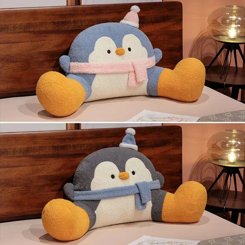 Brehn | Fluffiger Pinguin Rückenstützkissen Sitzkissen