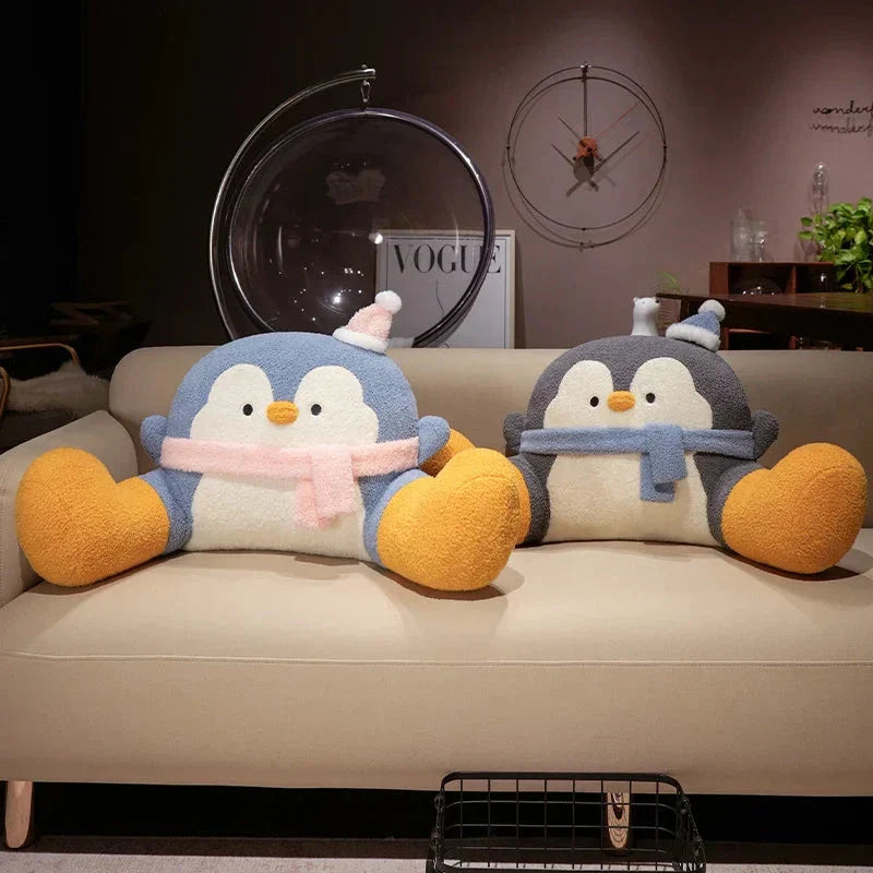 Brehn | Fluffiger Pinguin Rückenstützkissen Sitzkissen