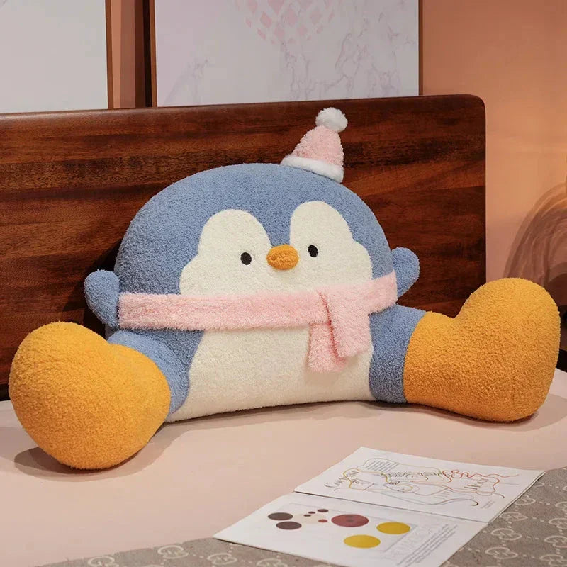 Brehn | Fluffiger Pinguin Rückenstützkissen Sitzkissen