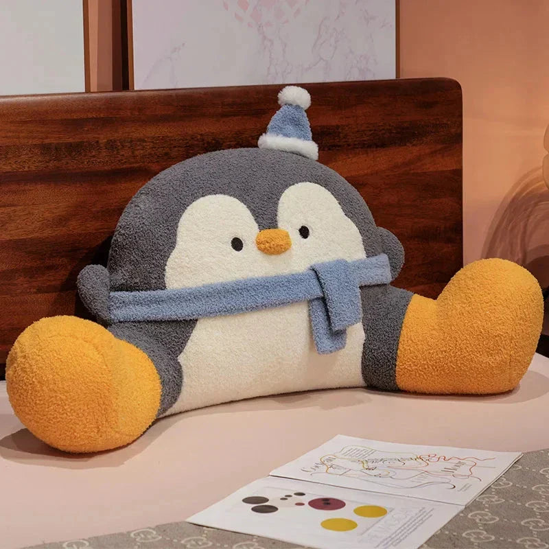 Brehn | Fluffiger Pinguin Rückenstützkissen Sitzkissen