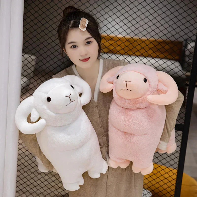 Brehn | Fluffy Pink Weiße Schaf Ram Plüschtiere