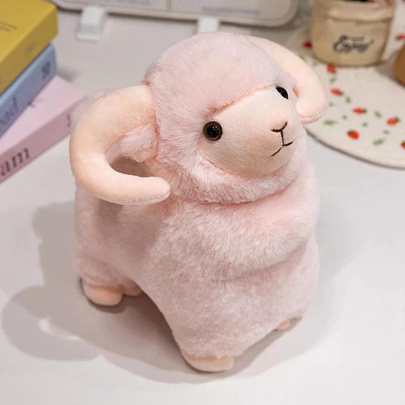 Brehn | Fluffy Pink Weiße Schaf Ram Plüschtiere