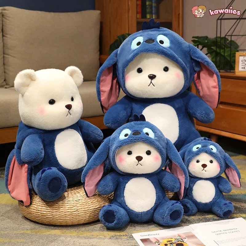 Brehn | Flauschiges Weißes Bären-Esel-Outfit Plüschtier
