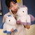Brehn | Flauschige Weiße Blaue Lila Chibi-Einhorn-Plüschfigur