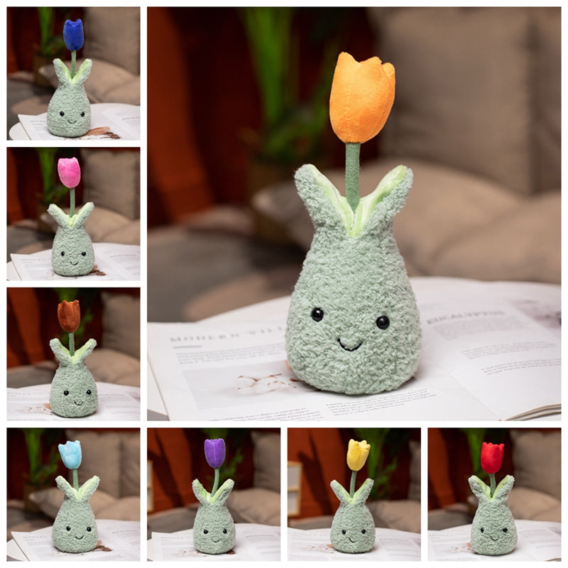 Brehn | Freundliche Kuscheltulpe 22cm Blumentopf Plüschkollektion