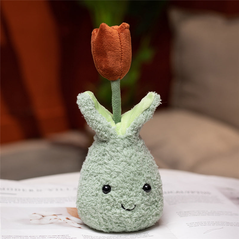 Brehn | Freundliche Kuscheltulpe 22cm Blumentopf Plüschkollektion