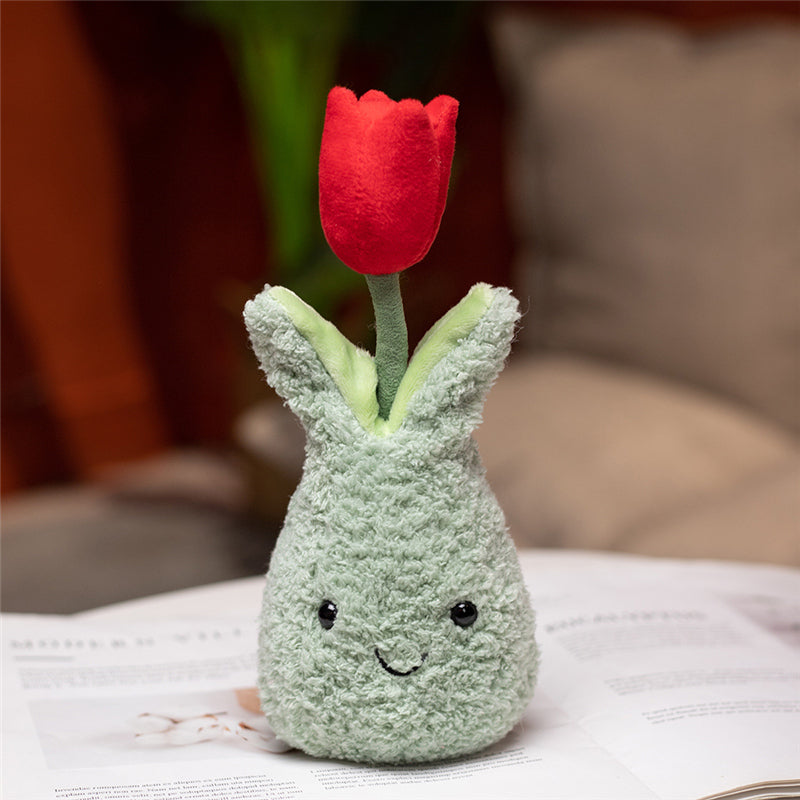 Brehn | Freundliche Kuscheltulpe 22cm Blumentopf Plüschkollektion