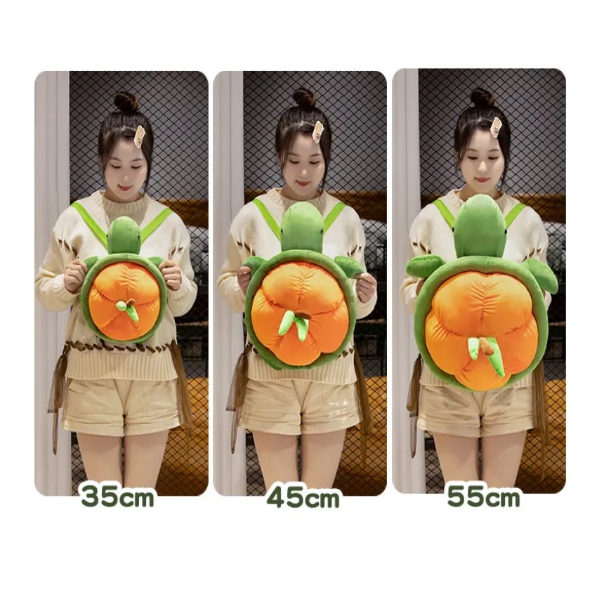 Brehn | Grüner Orange Schildkröte Plüsch Rucksack