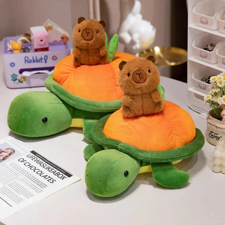 Brehn | Grüner Orange Schildkröte Plüsch Rucksack