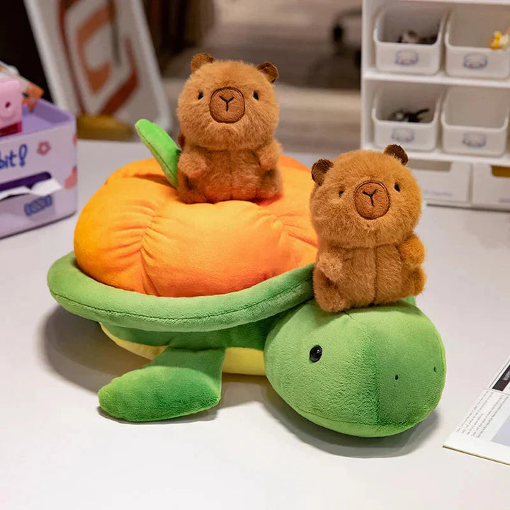 Brehn | Grüner Orange Schildkröte Plüsch Rucksack