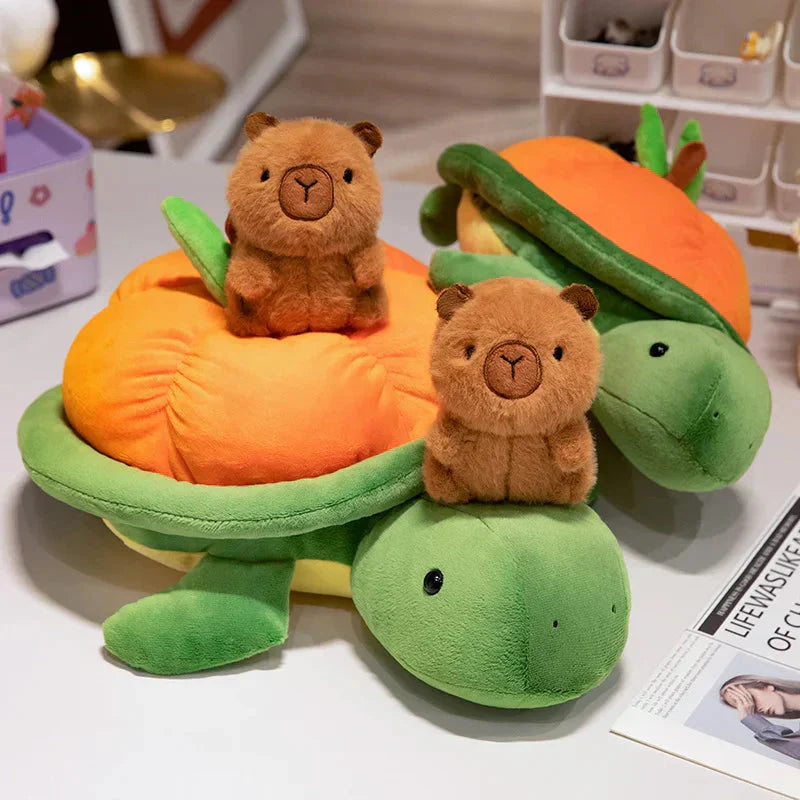 Brehn | Grüner Orange Schildkröte Plüsch Rucksack